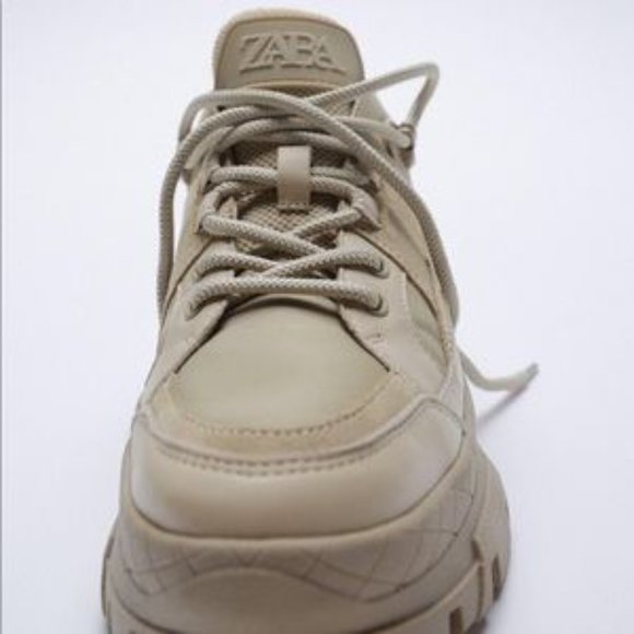 Zara lug sneakers Size 8 (39) stone grey - Picture 2 of 5